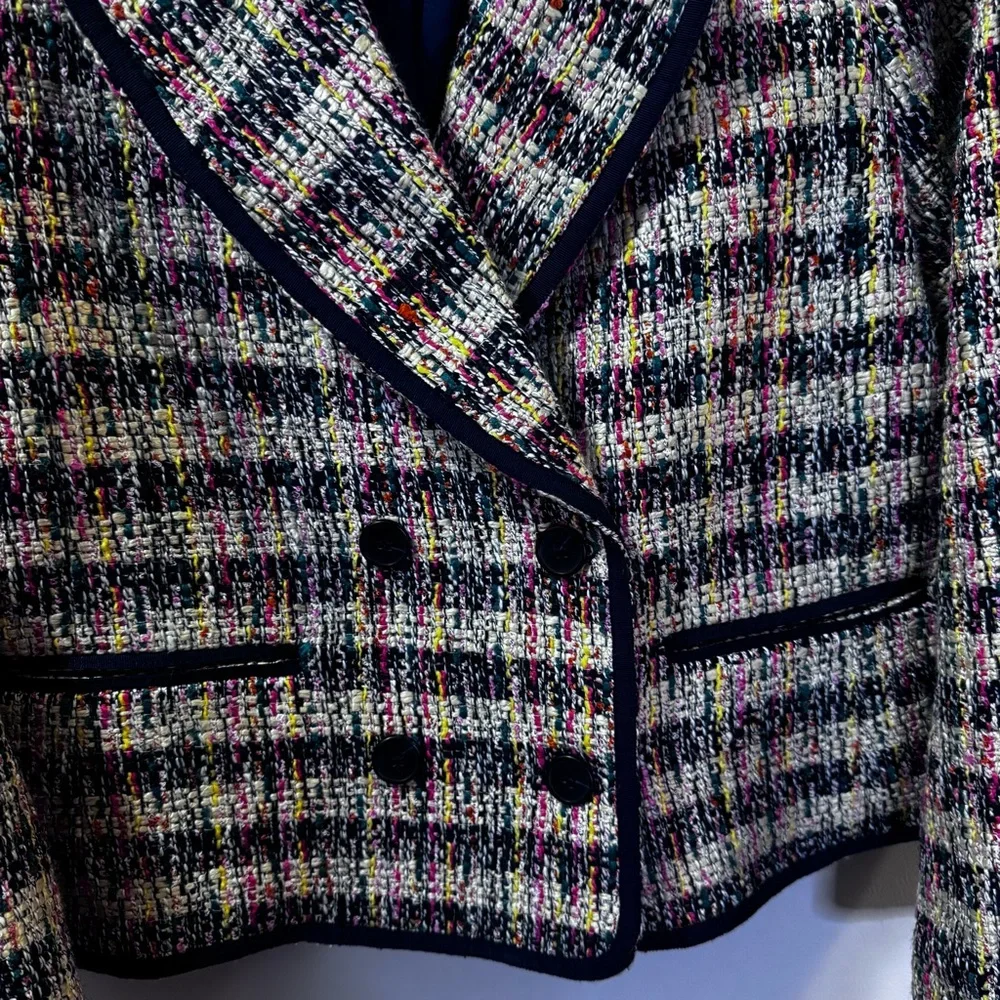 Talbots Cafe Tweed Jacket Blazer Multicolor size 12 - Picture 8 of 14